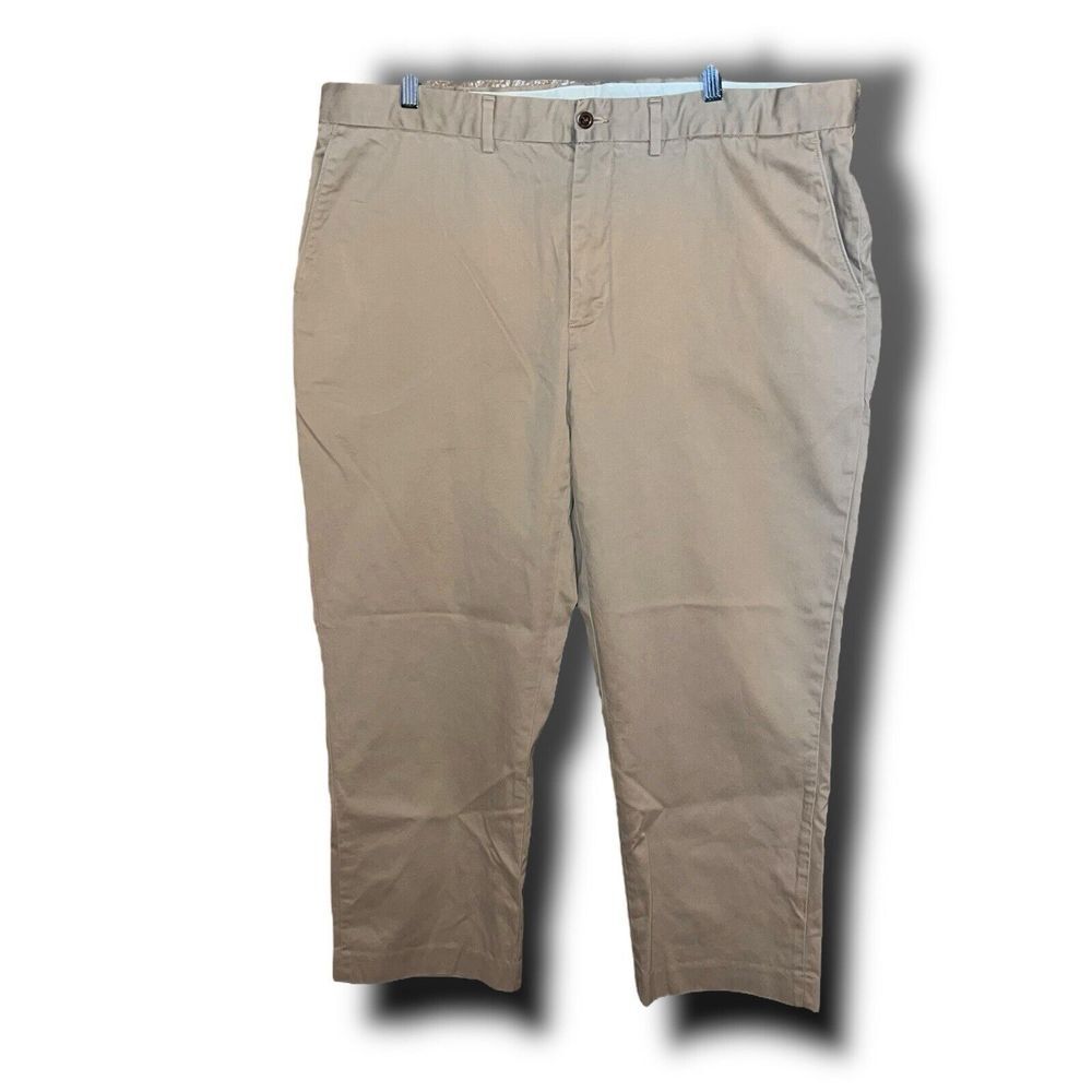 Polo Ralph Lauren 40x30 Preston Flat Front Tan Chino Preppy Mens‎ Pants